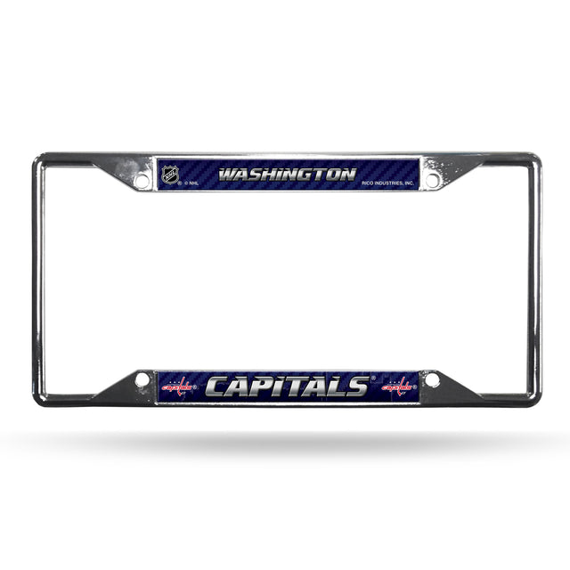 Washington Capitals License Plate Frame Chrome EZ View