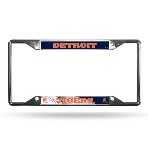 ~Detroit Tigers License Plate Frame Chrome EZ View~ backorder