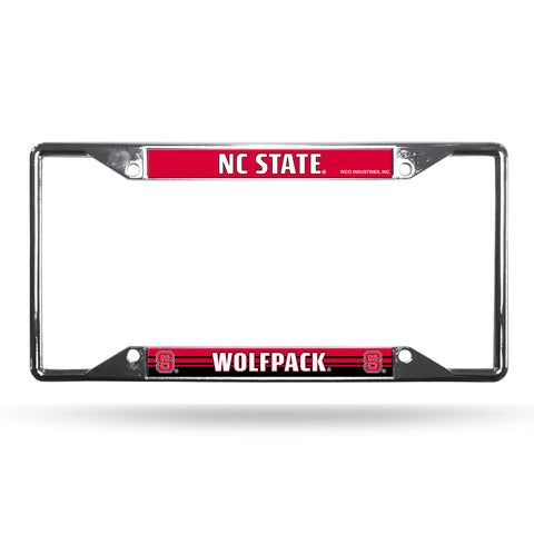 ~North Carolina State Wolfpack License Plate Frame Chrome EZ View - Special Order~ backorder