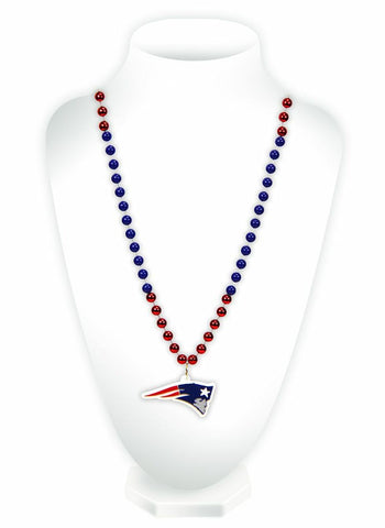 New England Patriots Beads with Medallion Mardi Gras Style