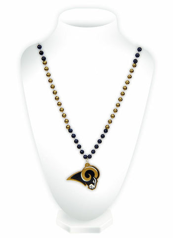 ~Los Angeles Rams Beads with Medallion Mardi Gras Style - Special Order~ backorder
