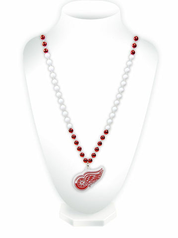 ~Detroit Red Wings Beads with Medallion Mardi Gras Style - Special Order~ backorder