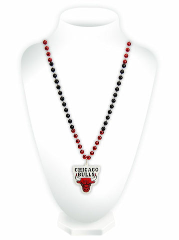 Chicago Bulls Beads with Medallion Mardi Gras Style - Special Order