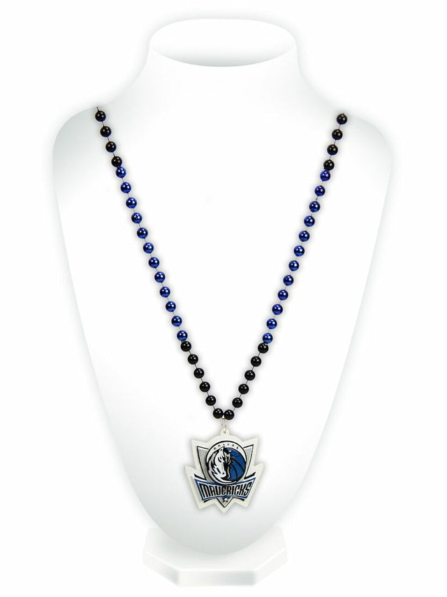 Dallas Mavericks Beads with Medallion Mardi Gras Style