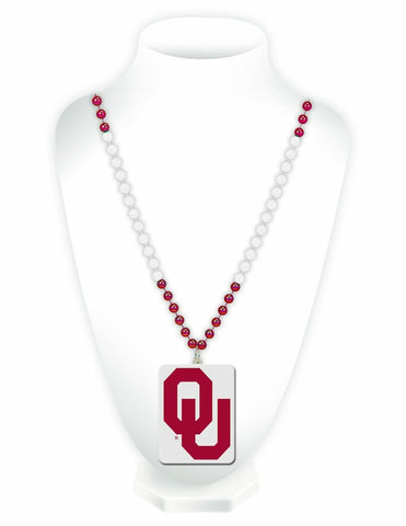 ~Oklahoma Sooners Beads with Medallion Mardi Gras Style - Special Order~ backorder
