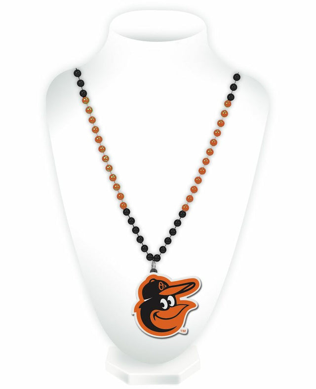 Baltimore Orioles Beads with Medallion Mardi Gras Style