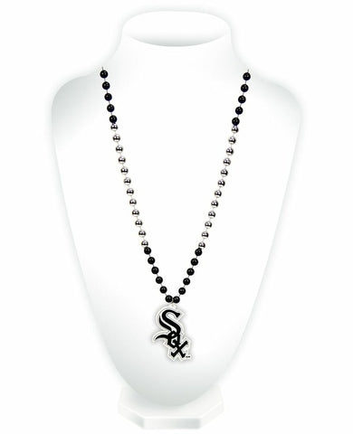 ~Chicago White Sox Beads with Medallion Mardi Gras Style - Special Order~ backorder