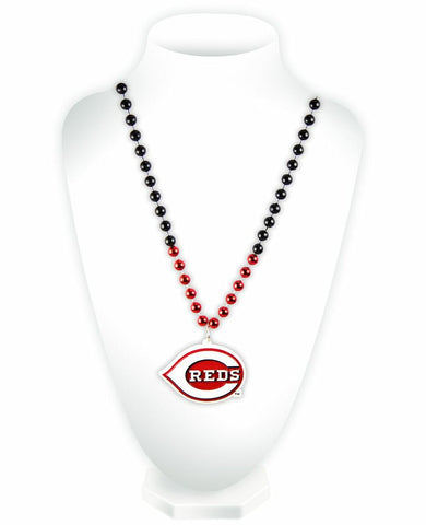 ~Cincinnati Reds Mardi Gras Beads with Medallion - Special Order~ backorder