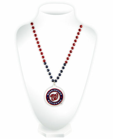 ~Washington Nationals Mardi Gras Beads with Medallion - Special Order~ backorder