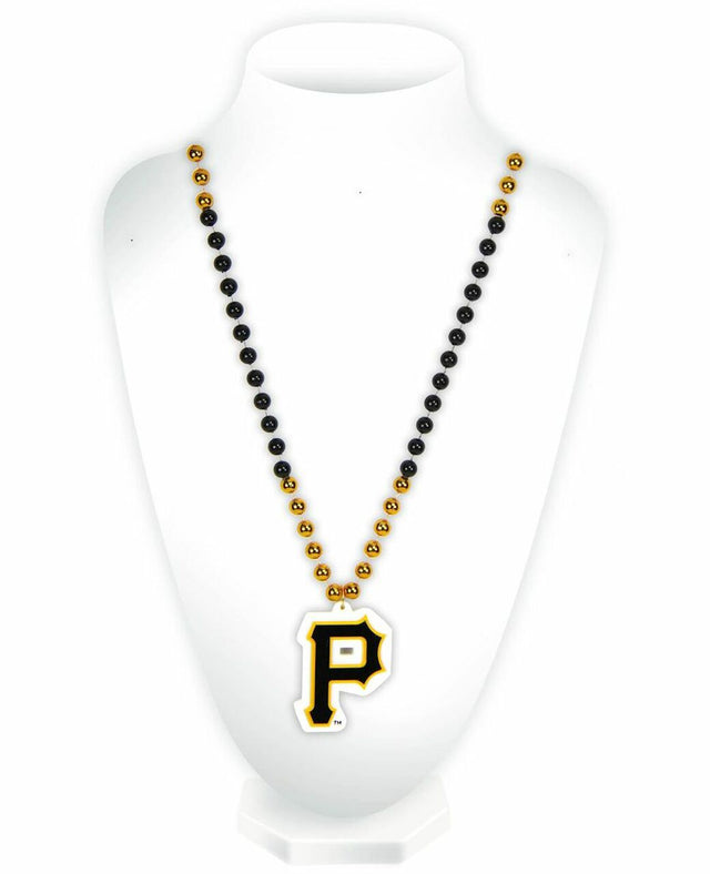 Pittsburgh Pirates Mardi Gras Beads with Medallion