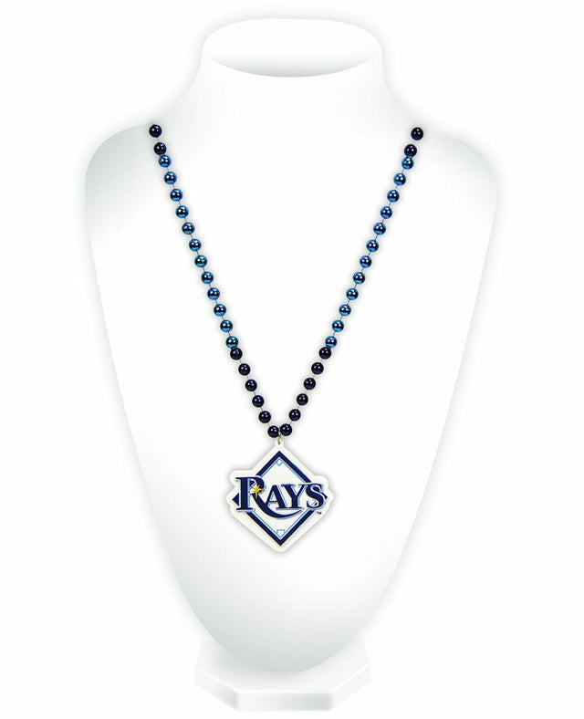 Tampa Bay Rays Beads with Medallion Mardi Gras Style