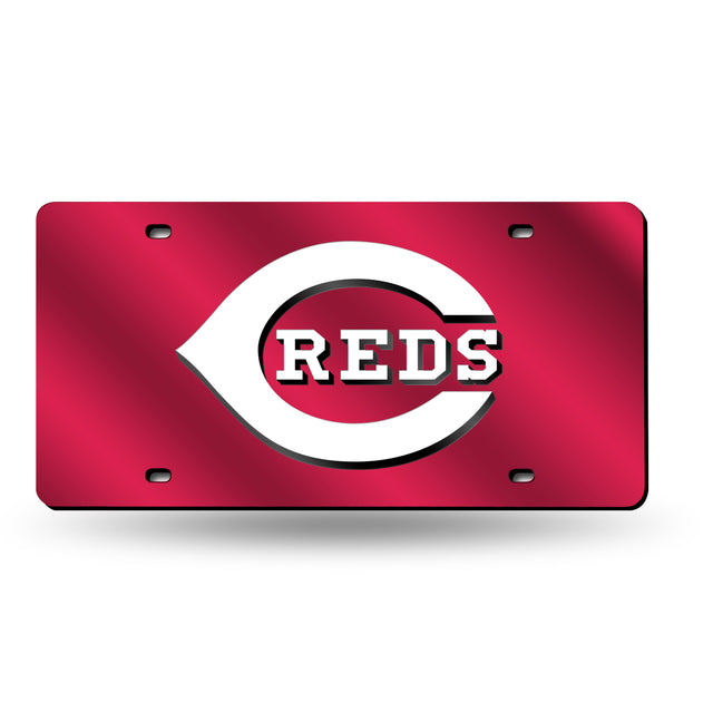 Matrícula de los Cincinnati Reds cortada con láser en color rojo