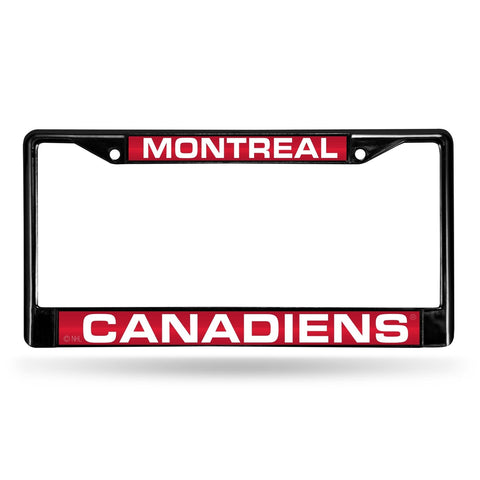 Montreal Canadiens License Plate Frame Laser Cut Chrome Black