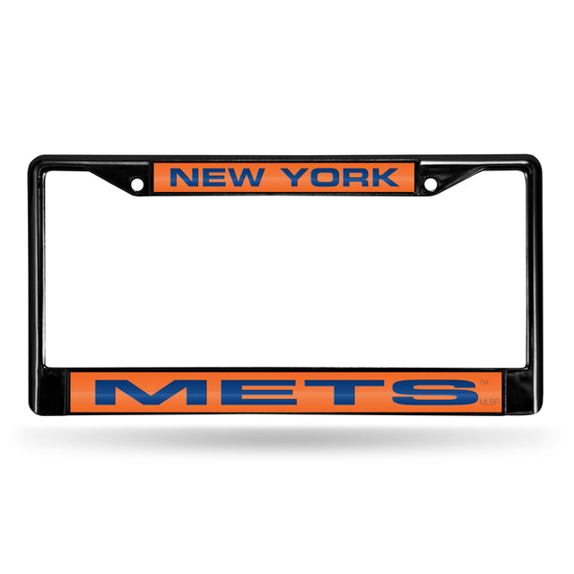 New York Mets License Plate Frame Laser Cut Black