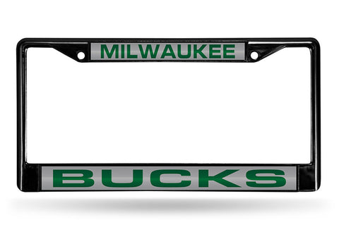 ~Milwaukee Bucks License Plate Frame Metal Laser Cut Black - Special Order~ backorder