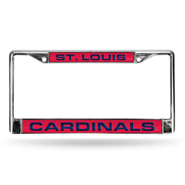 Marco para matrícula de los St. Louis Cardinals cortado con láser en cromo rojo con letras azules