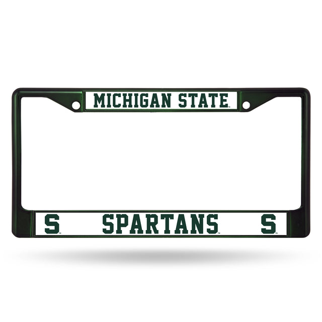 Michigan State Spartans License Plate Frame Metal Dark Green