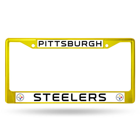 Pittsburgh Steelers License Plate Frame Metal Yellow