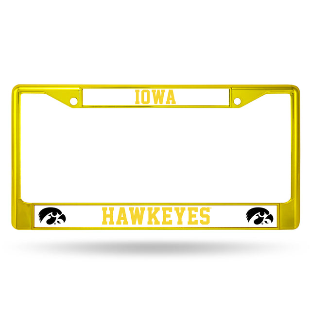 Iowa Hawkeyes License Plate Frame Metal Yellow