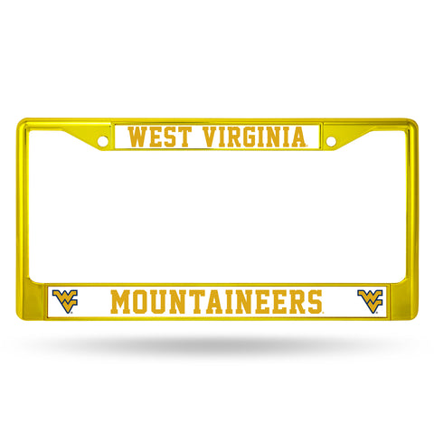 West Virginia Mountaineers License Plate Frame Metal Yellow - Special Order