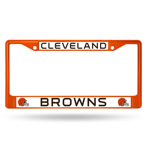 Cleveland Browns License Plate Frame Metal Orange