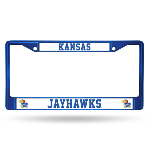 Kansas Jayhawks License Plate Frame Metal Blue