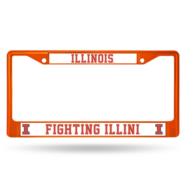 Marco para matrícula de Illinois Fighting Illini de metal naranja