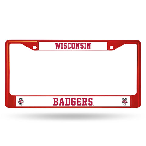 ~Wisconsin Badgers License Plate Frame Metal Red - Special Order~ backorder