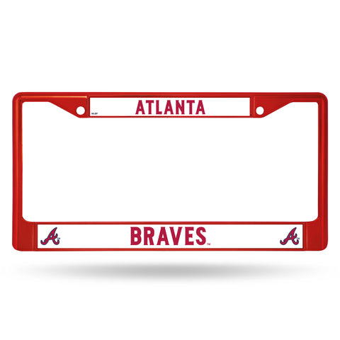 Atlanta Braves License Plate Frame Metal Red
