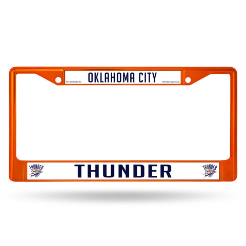 Oklahoma City Thunder License Plate Frame Metal Orange