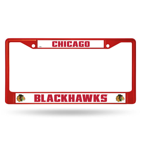 Chicago Blackhawks License Plate Frame Metal Red - Special Order