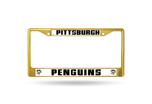 Marco para matrícula de los Pittsburgh Penguins de metal dorado