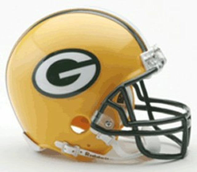 Réplica de mini casco de los Green Bay Packers con máscara facial Z2B