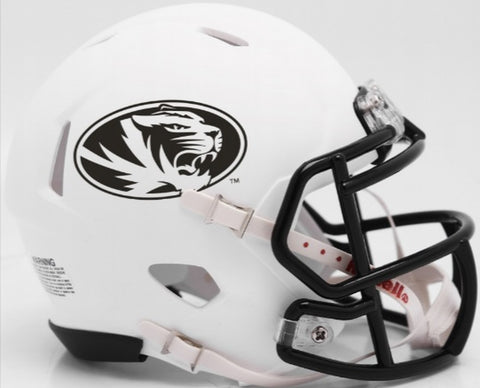 Missouri Tigers Helmet Riddell Replica Mini Speed Style Matte White - Special Order