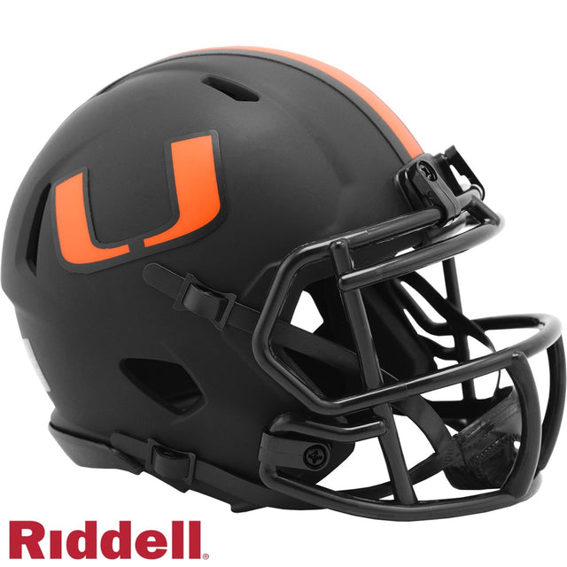 Réplica de casco de los Miami Hurricanes Riddell Mini Speed Style Eclipse Alternate