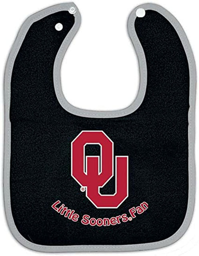 Babero para bebé de dos tonos con broches de presión de los Oklahoma Sooners