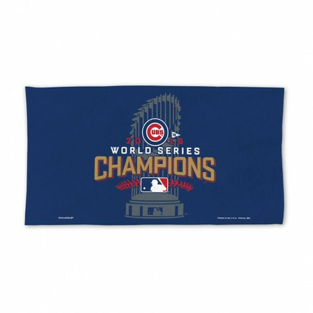 Toalla de los Chicago Cubs de 24 x 42 cm, estilo vestuario, diseño de celebración de los campeones de la Serie Mundial 2016