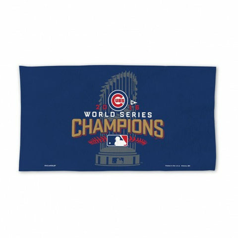 Chicago Cubs Towel 24x42 Locker Room Style 2016 World Series Champs Celebration Design