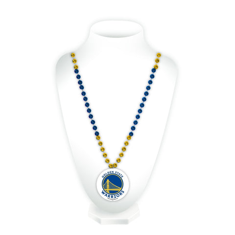 ~Golden State Warriors Beads with Medallion Mardi Gras Style~ backorder