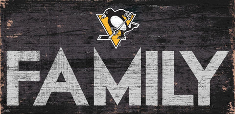 Pittsburgh Penguins Sign Wood 12x6 Family Design - Special Order