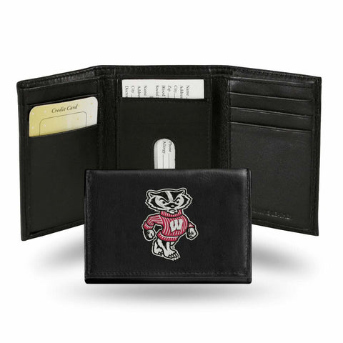 ~Wisconsin Badgers Wallet Trifold Leather Embroidered - Special Order~ backorder