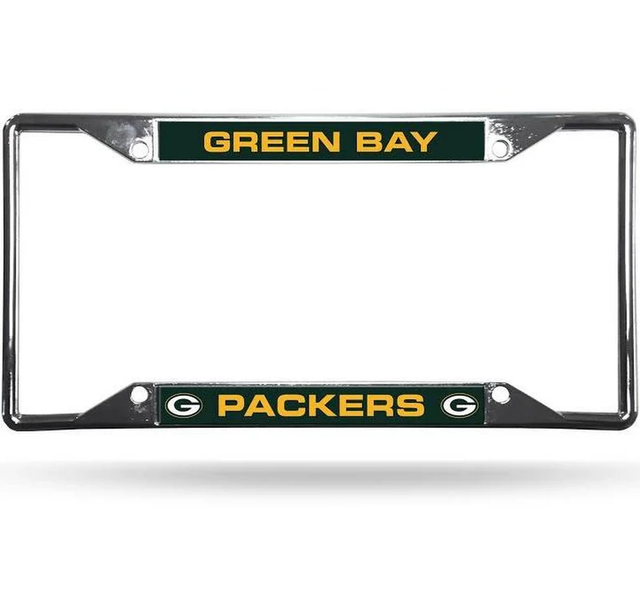 Green Bay Packers License Plate Frame Chrome EZ View